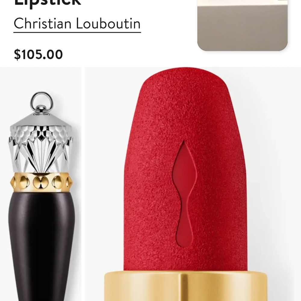 Christian Louboutin Matte Velvet Red Lipstick- RED DRAMADOUCE - Picture 4 of 9